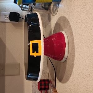 Magenta santa cake plate